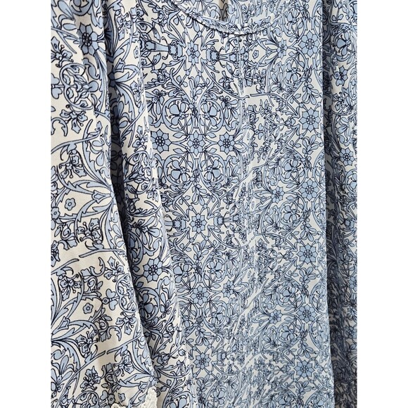 Est. 1946 Womens Large Blue Blouse Floral Geometric Peasant Flowy Artsy Colorful - Picture 2 of 14
